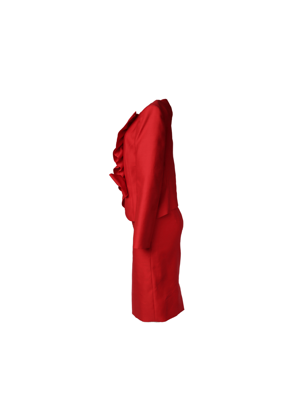 Red Valentino - Vestido com Capa em Bege e Vermelho - Overcube