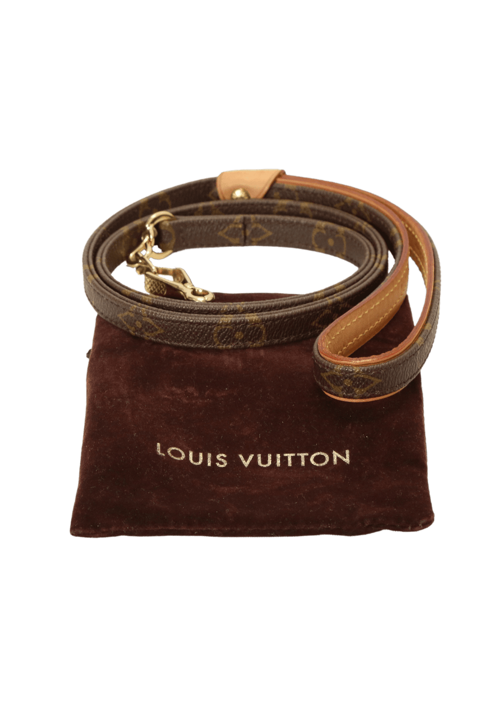 Coleira Louis Vuitton Monogram Baxter Dog Leash Marrom Original – Gringa