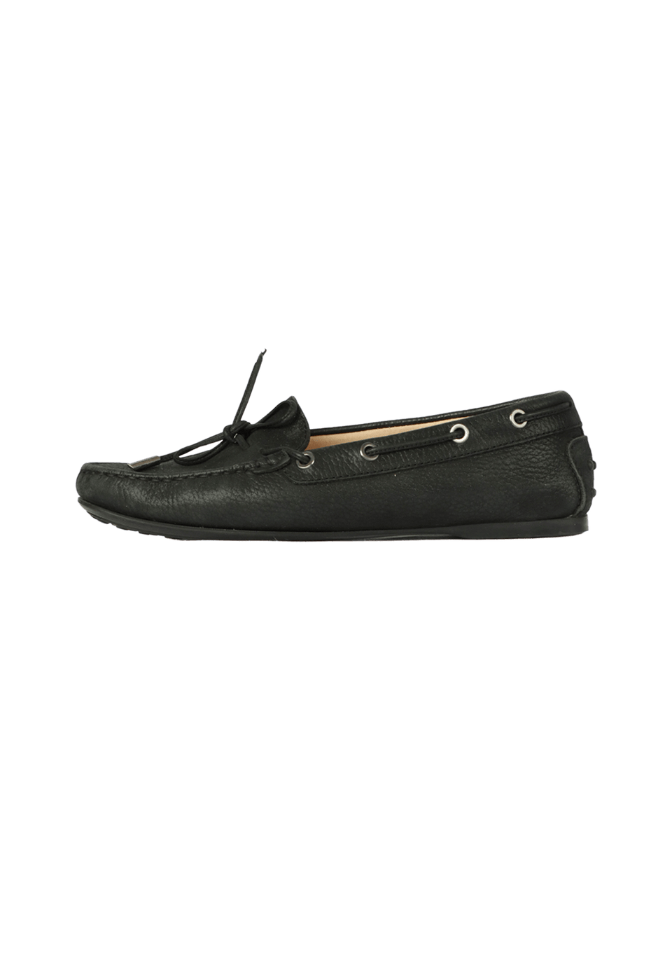 LEATHER GOMMINO BOW LOAFERS 36