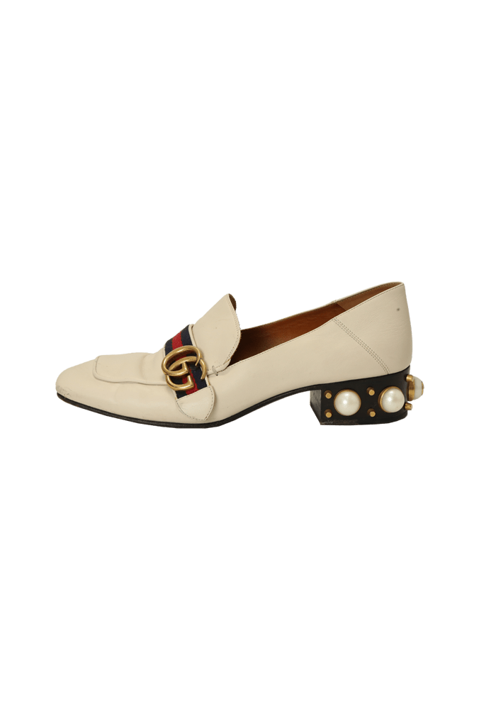 PEARL ACCENTS LEATHER LOAFERS 38