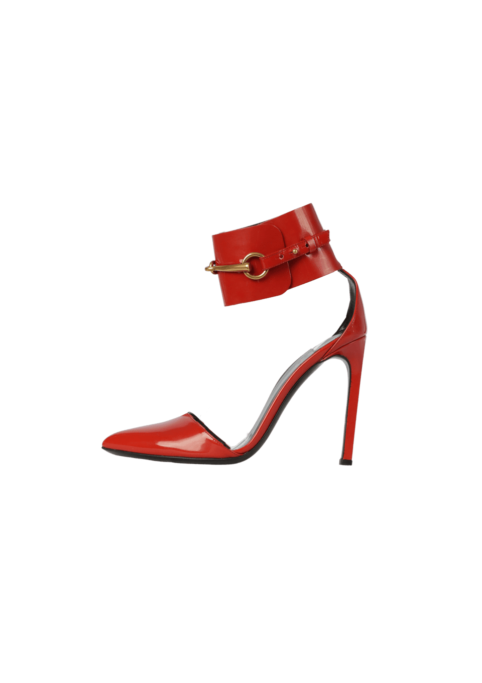 PATENT URSULA ANKLE STRAP PUMPS 35.5