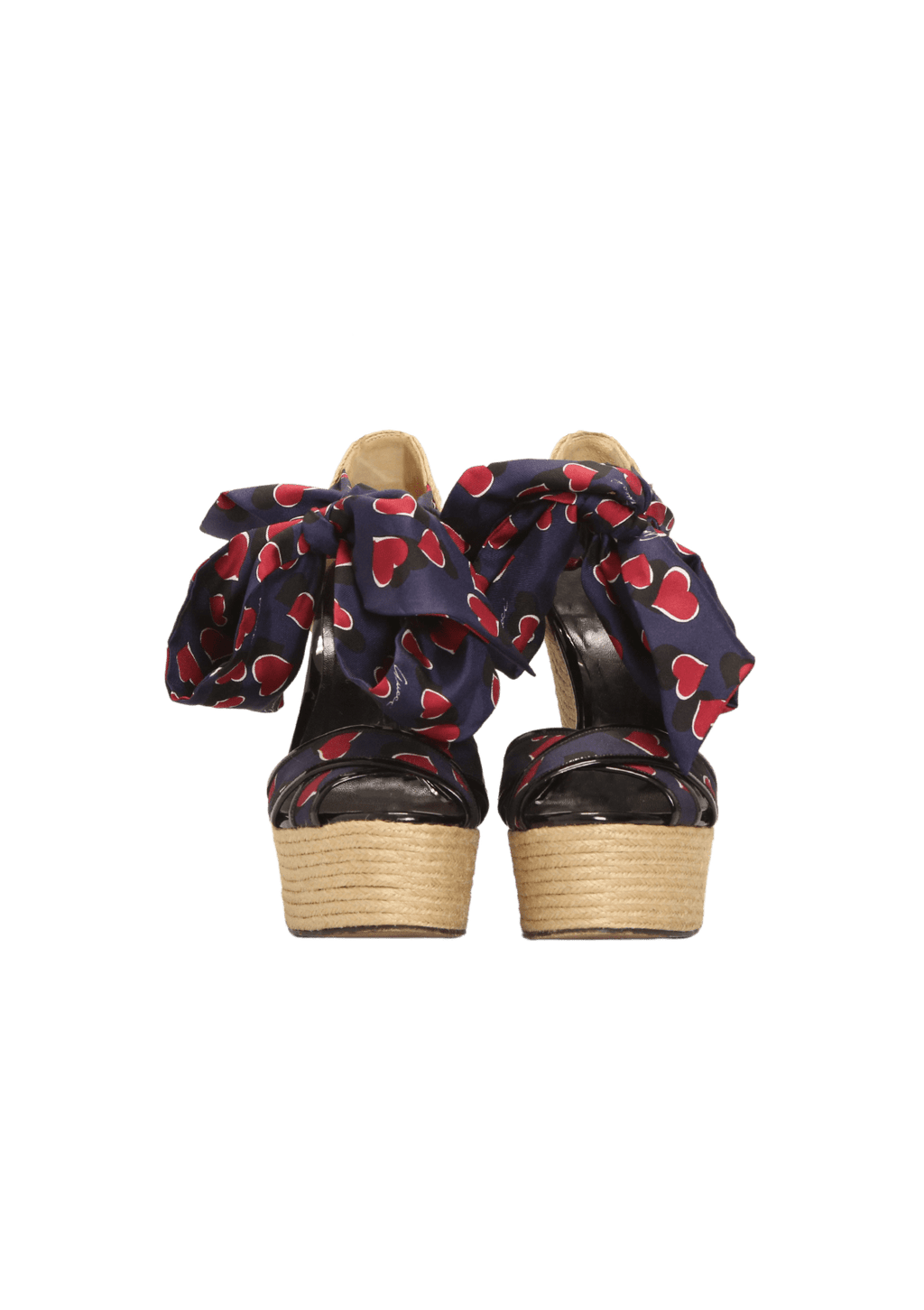 Gucci Carolina Heart Print hotsell Wedge Espadrilles