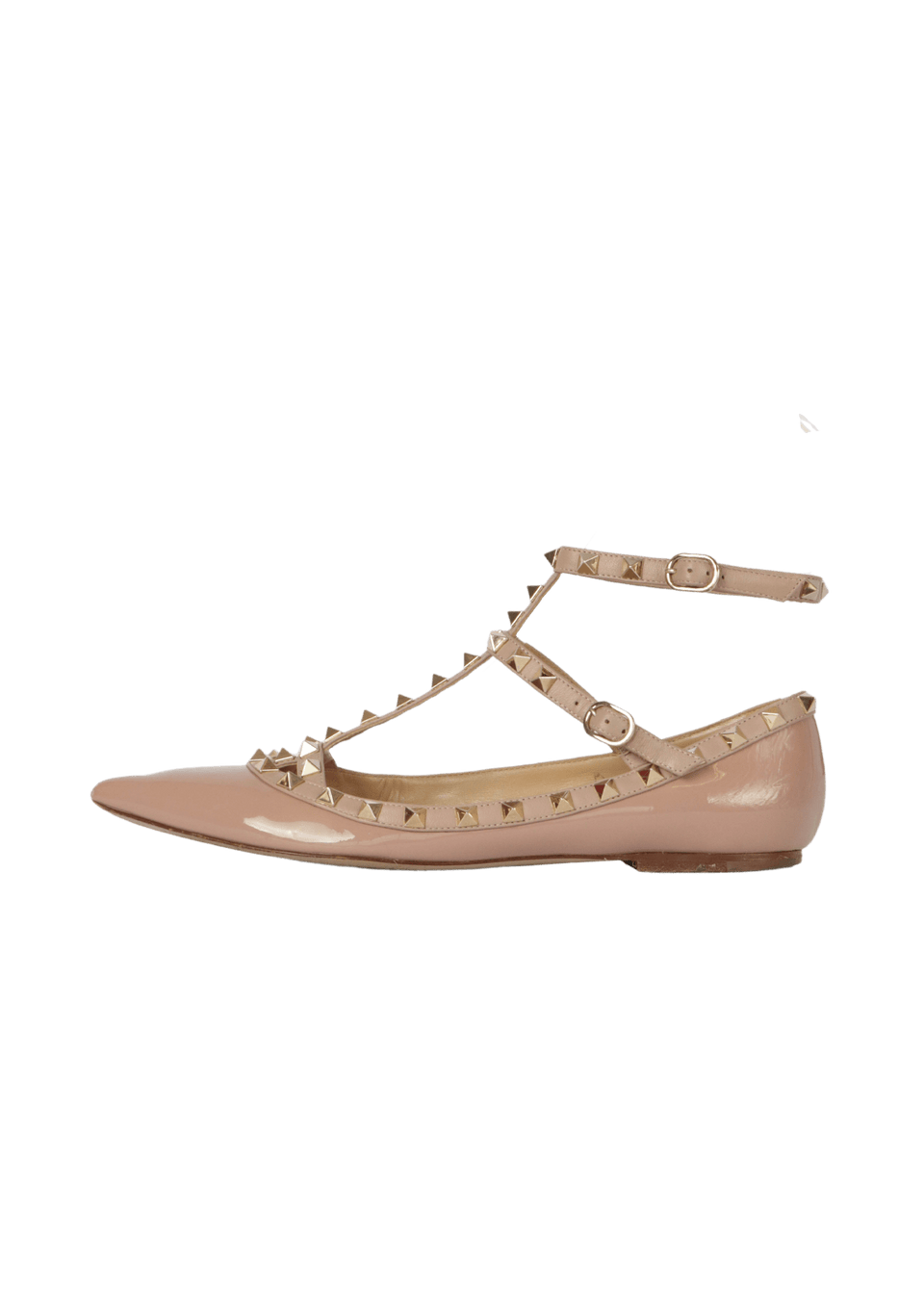 ROCKSTUD CAGE BALLERINA FLATS 38.5