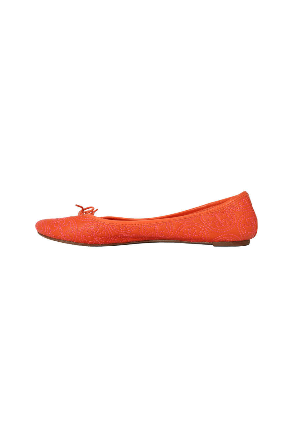 LEATHER BOW ACCENTS BALLET FLATS 37.5