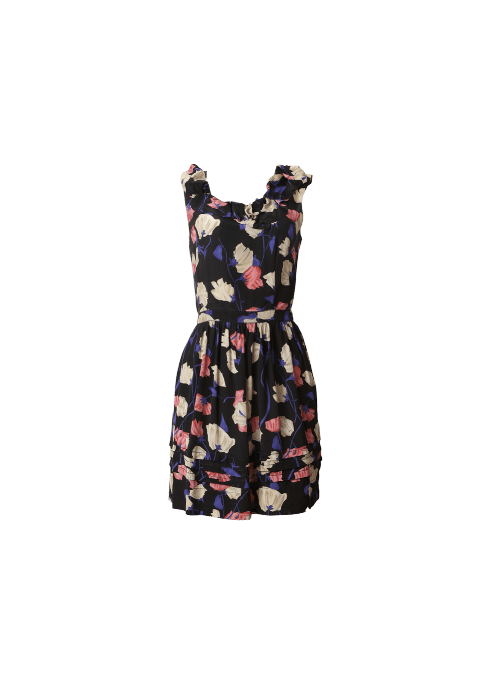 FLORAL RUFFLE TRIM DRESS 34