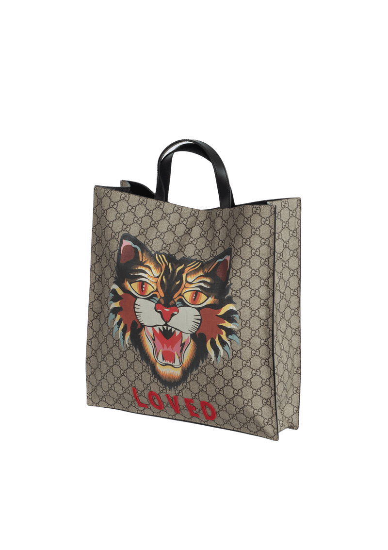 GG SUPREME ANGRY CAT VERTICAL TOTE