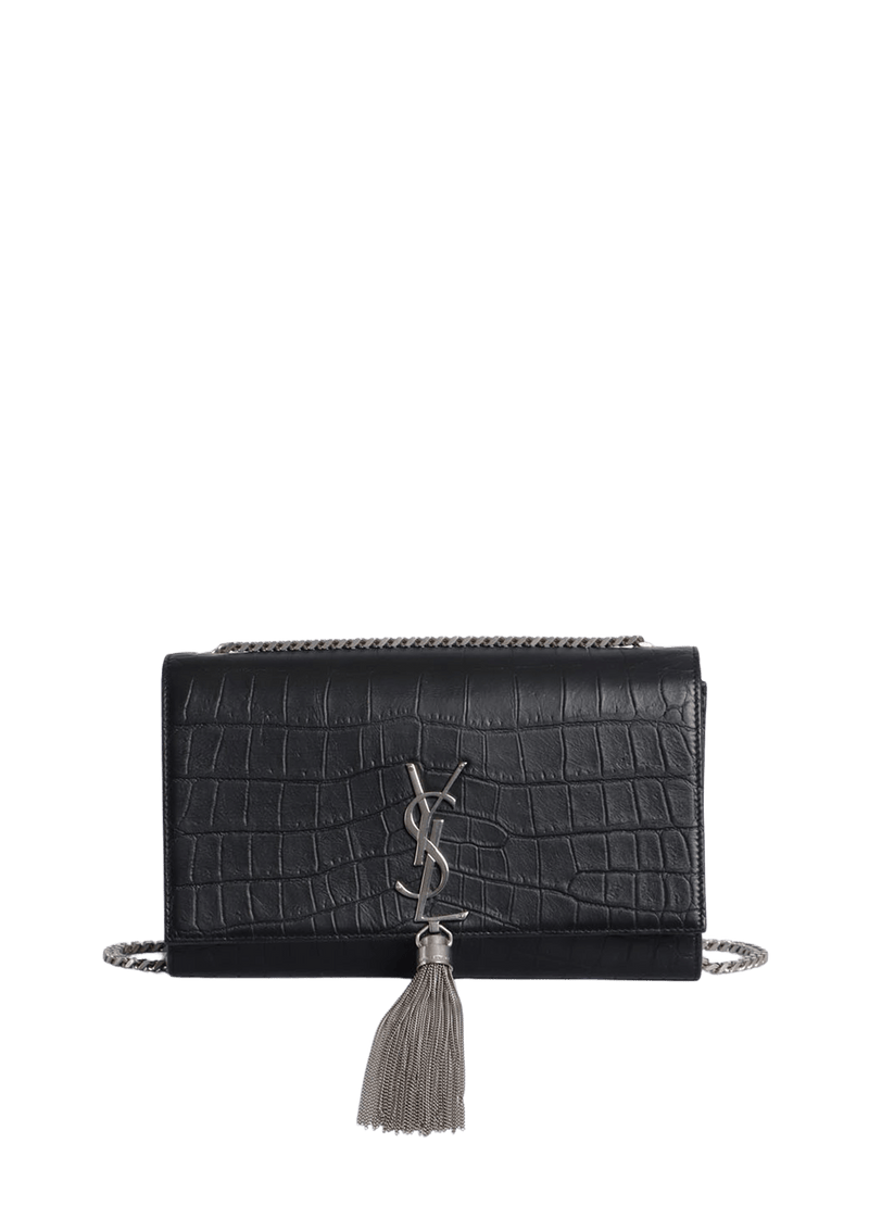 MEDIUM KATE TASSEL CROCODILE EMBOSSED