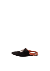 SUEDE MULES 40.5