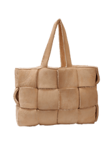 LARGE INTRECCIATO SHEARLING ARCO TOTE