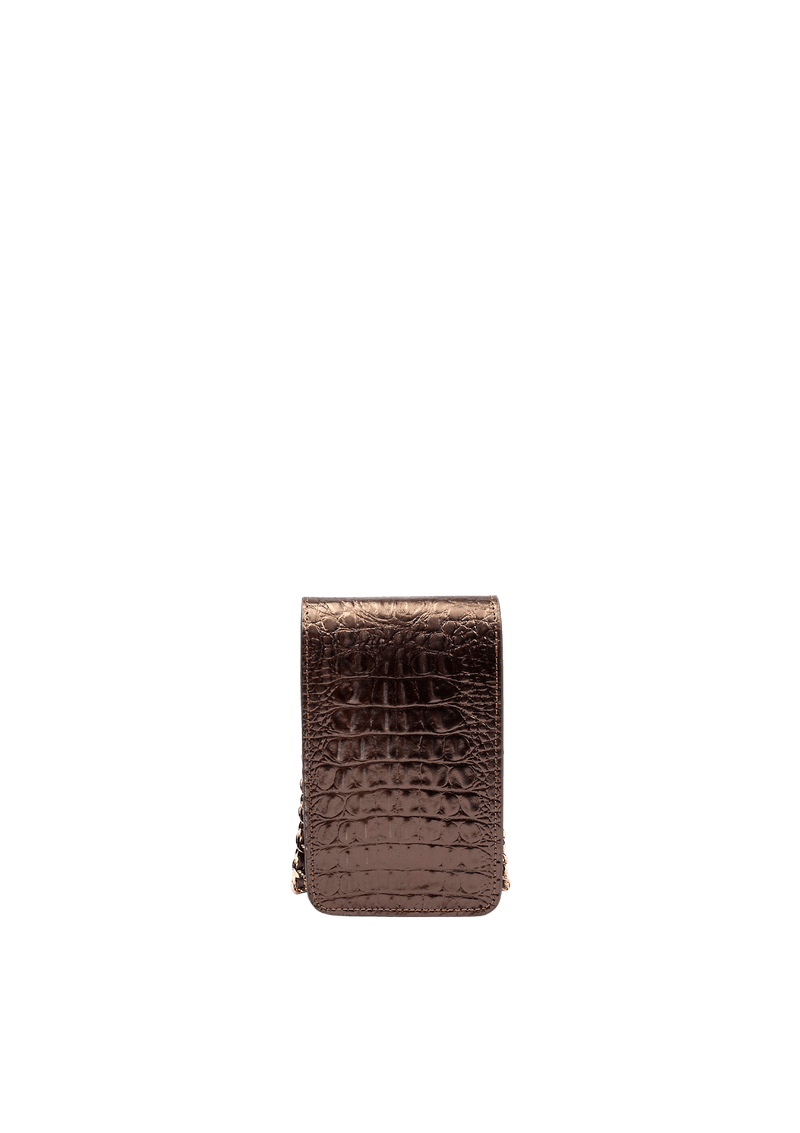 PHONE POUCH COM TAMPA EM COURO LIZARD ROXY