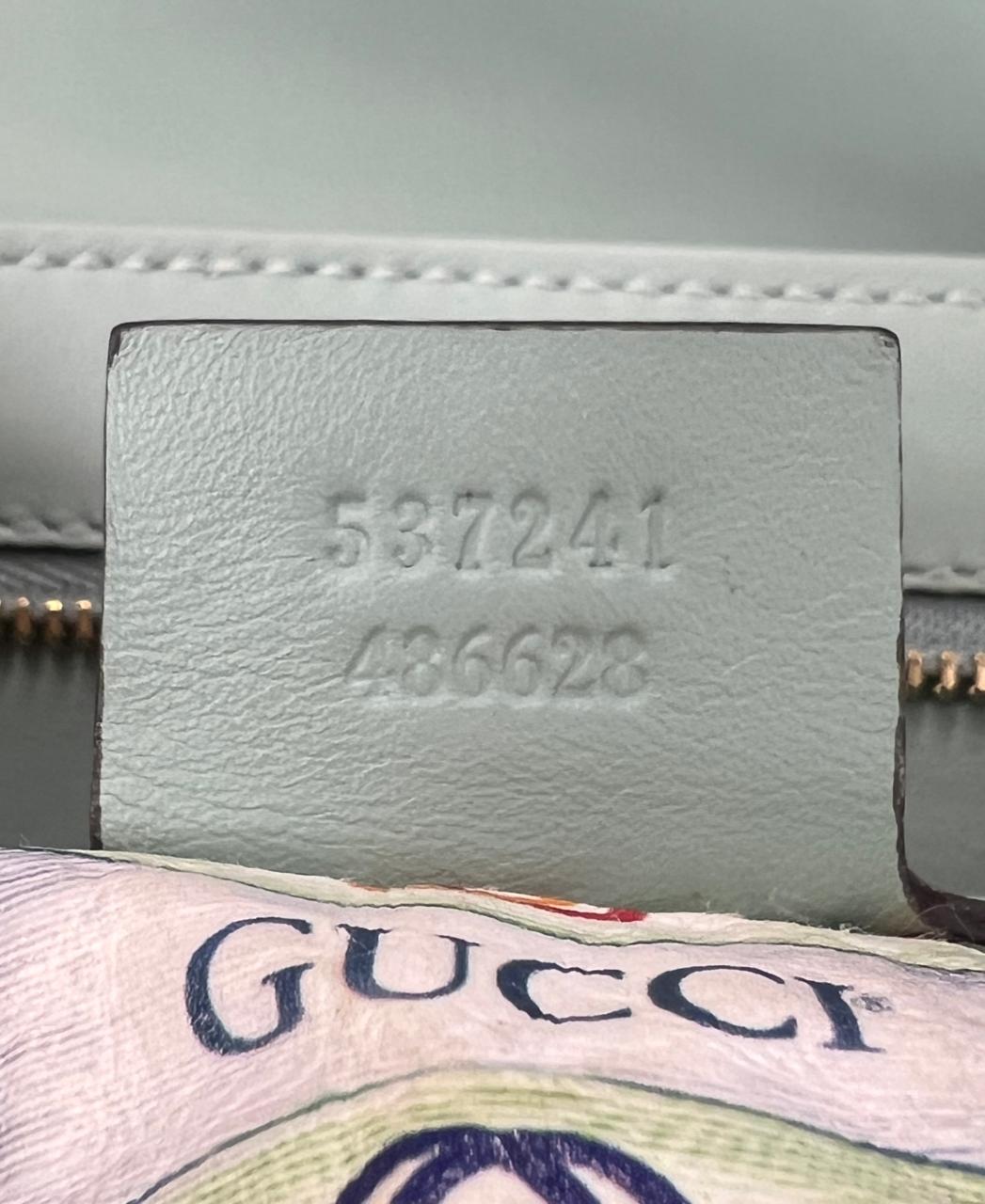 BOLSA GUCCI MEDIUM CROCODILE RAJAH SHOULDER BAG VERDE ORIGINAL