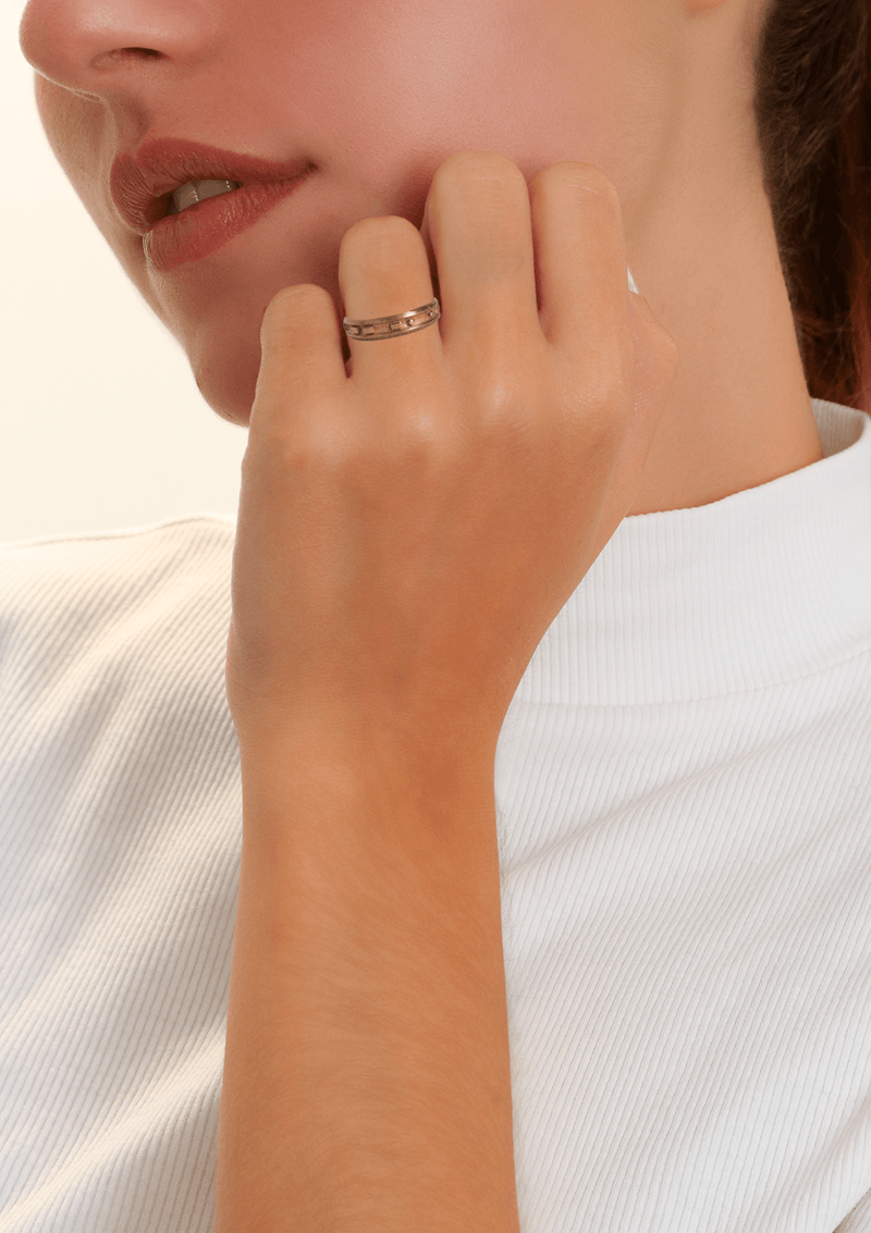 MORSE CODE 18K RING