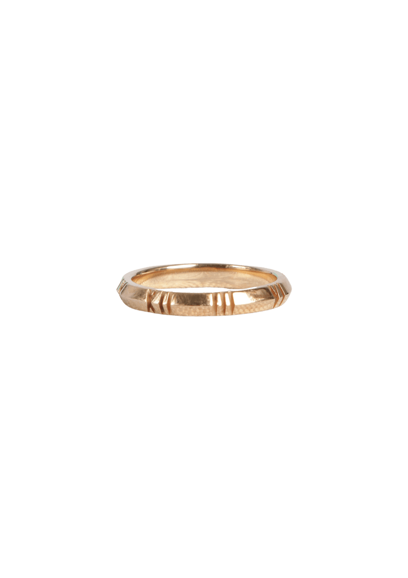 X CLOSED NARROW 18K RING