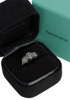THREE STONE CIRCLET DIAMOND HALO RING