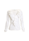BUTTON RUFFLE BLOUSE 36