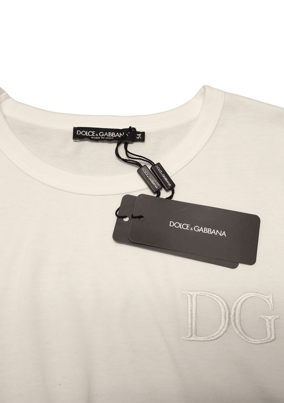 BLUSA DOLCE & GABBANA LOGO EMBROIDERY T-SHIRT 54 BRANCO ORIGINAL