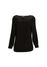 DRAPED KNOT LONG SLEEVE BLOUSE 44