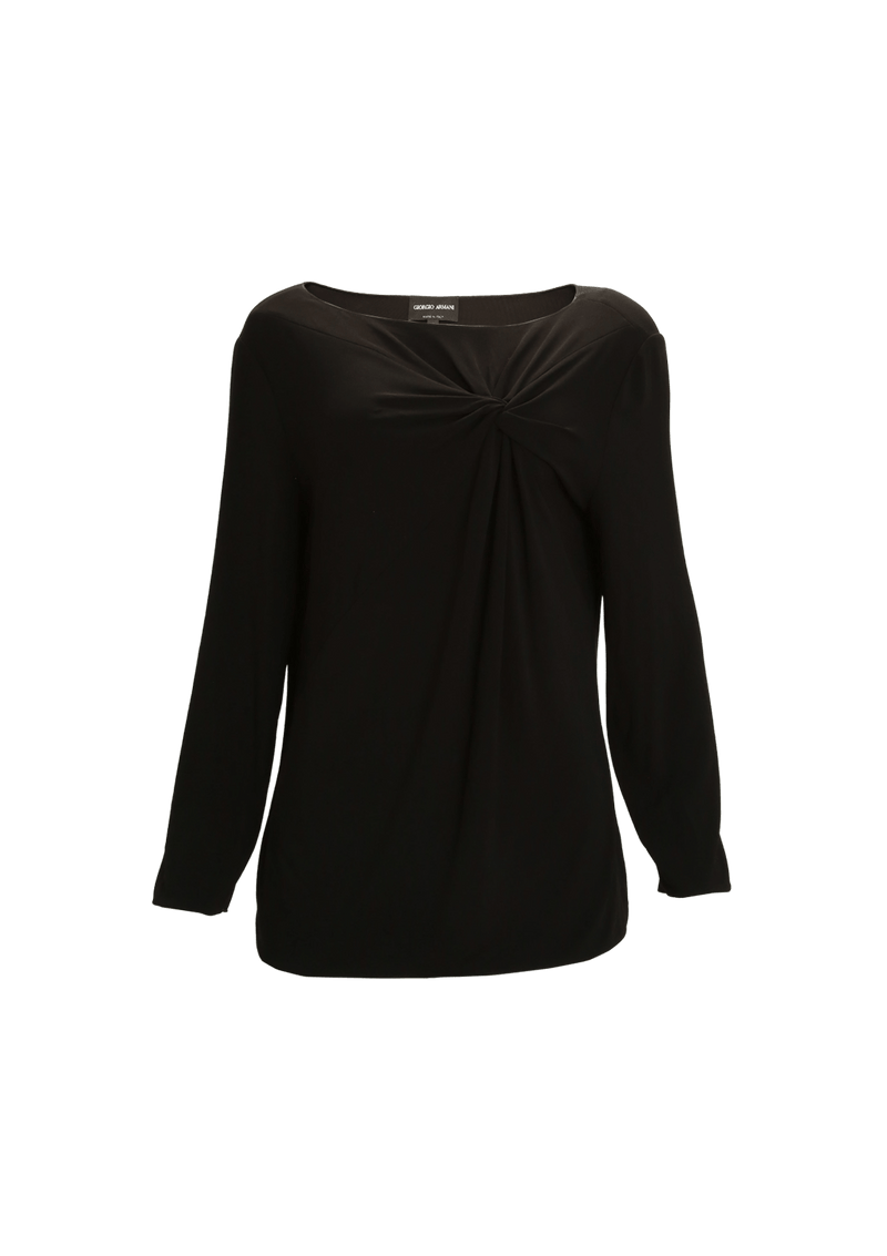 DRAPED KNOT LONG SLEEVE BLOUSE 44