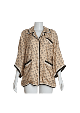 GUCCIFY HYPNOTISM SATIN SHORT SLEEVE SHIRT  M