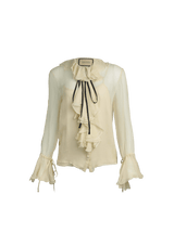 RUFFLE SILK BLOUSE 36