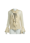 RUFFLE SILK BLOUSE 36