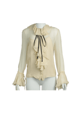 RUFFLE SILK BLOUSE 36