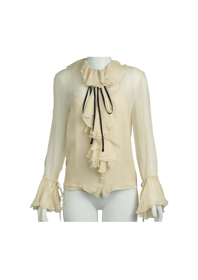 gucci ruffle blouse