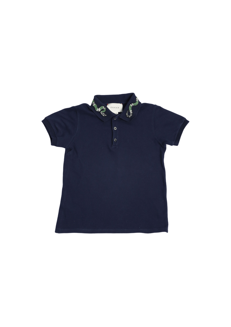 SNAKE EMBROIDERED COLLAR KIDS POLO SHIRT 6Y