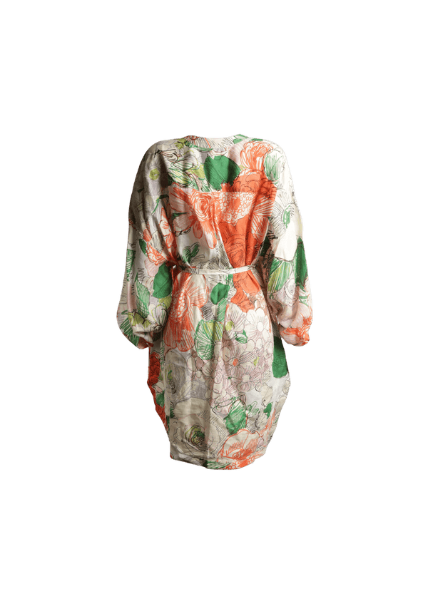 ORGANIC FLORAL PRINT COLLARLESS BLOUSE 36