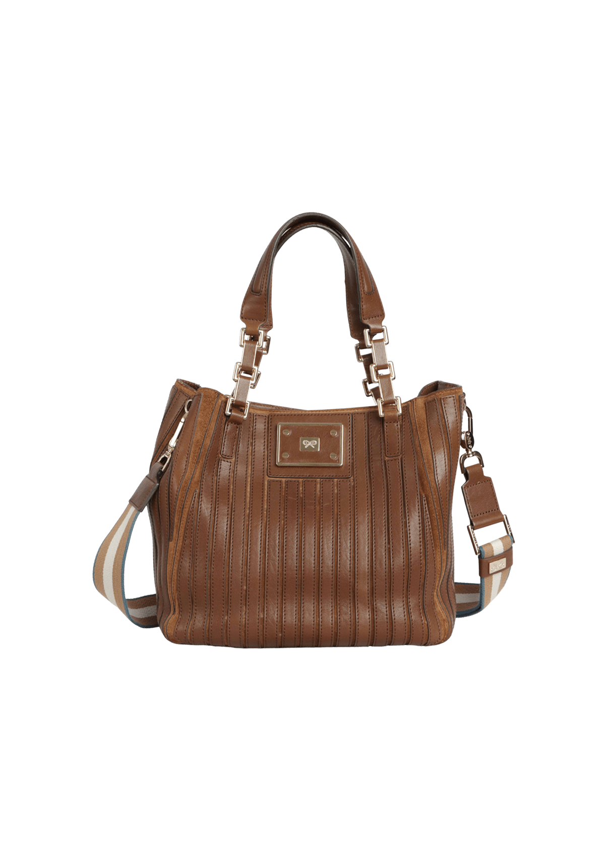 BOLSA ANYA HINDMARCH BELVEDERE TOTE MARROM ORIGINAL Gringa