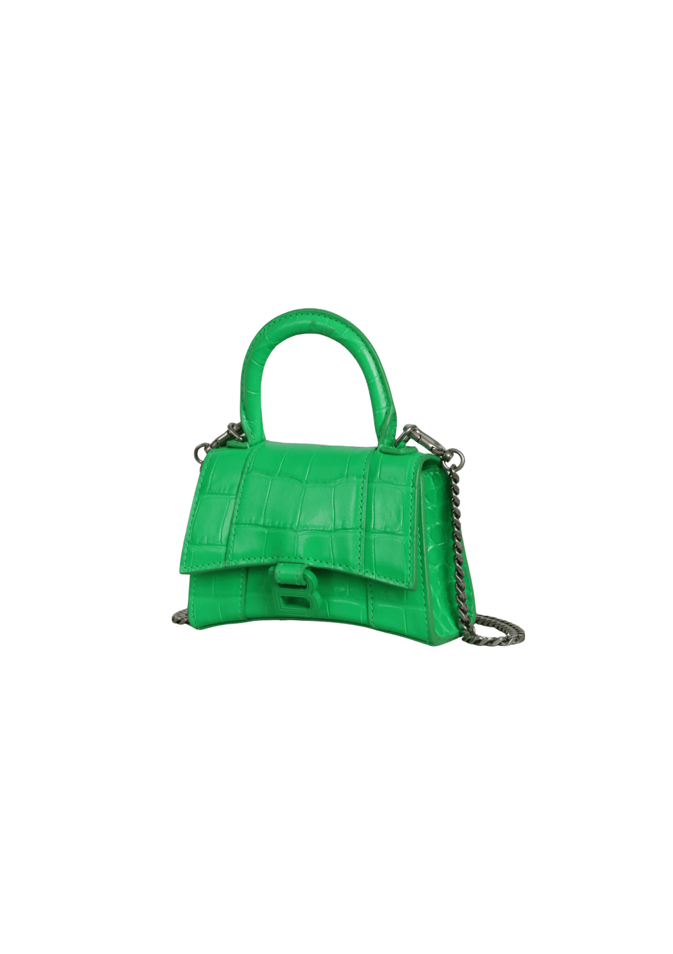 BOLSA BALENCIAGA HOURGLASS XS CROCODILE EMBOSSED VERDE ORIGINAL