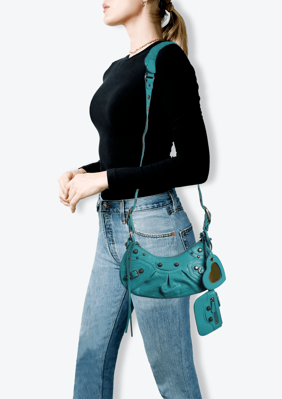 pocco BALENCIAGA CAGOLE STUD バレンシアガ BOLSA BALENCIAGA LE CAGOLE XS AZUL ORIGINAL – Gringa
