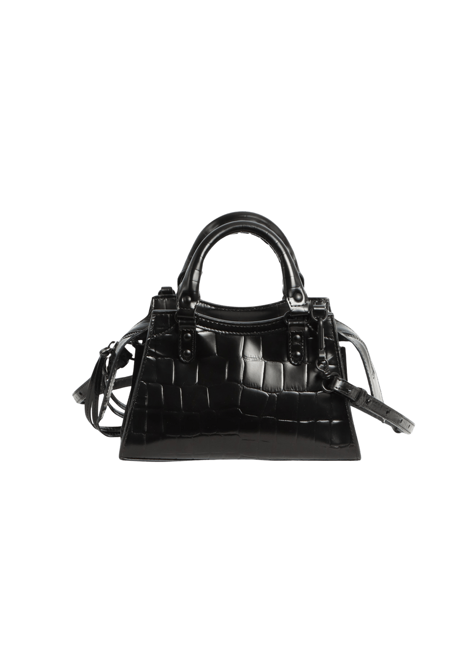 BOLSA BALENCIAGA MINI NEO CLASSIC CROCO EMBOSSED BAG PRETO