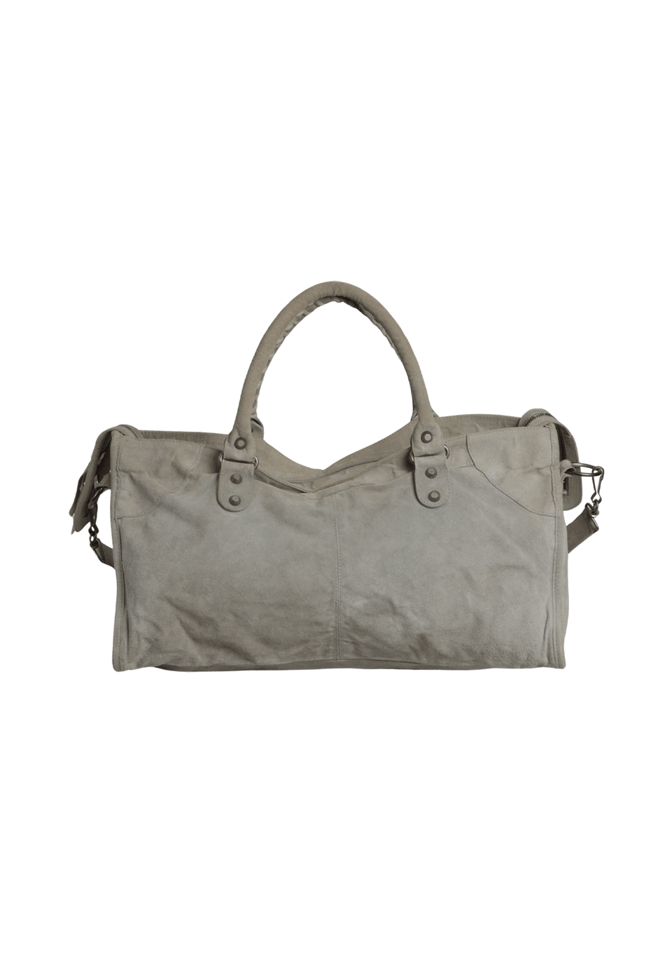BOLSA BALENCIAGA MOTOCROSS CLASSIC CITY SUEDE CINZA ORIGINAL – Gringa