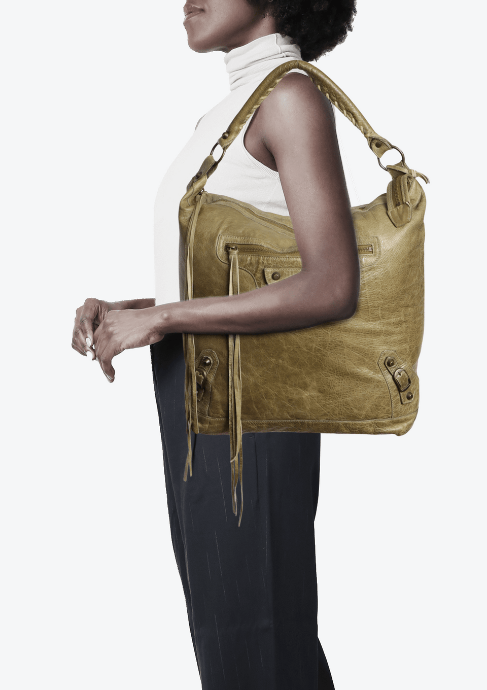 BOLSA BALENCIAGA MOTOCROSS CLASSIC DAY HOBO VERDE ORIGINAL – Gringa