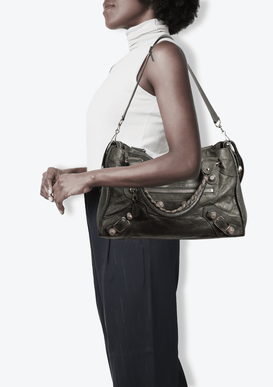 BOLSA BALENCIAGA MOTOCROSS GIANT 21 CITY PRETO ORIGINAL – Gringa