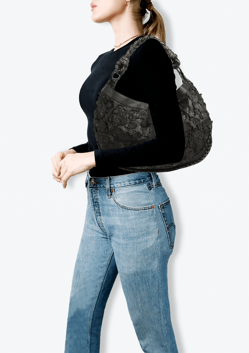 FLOWER APPLIQUE HOBO