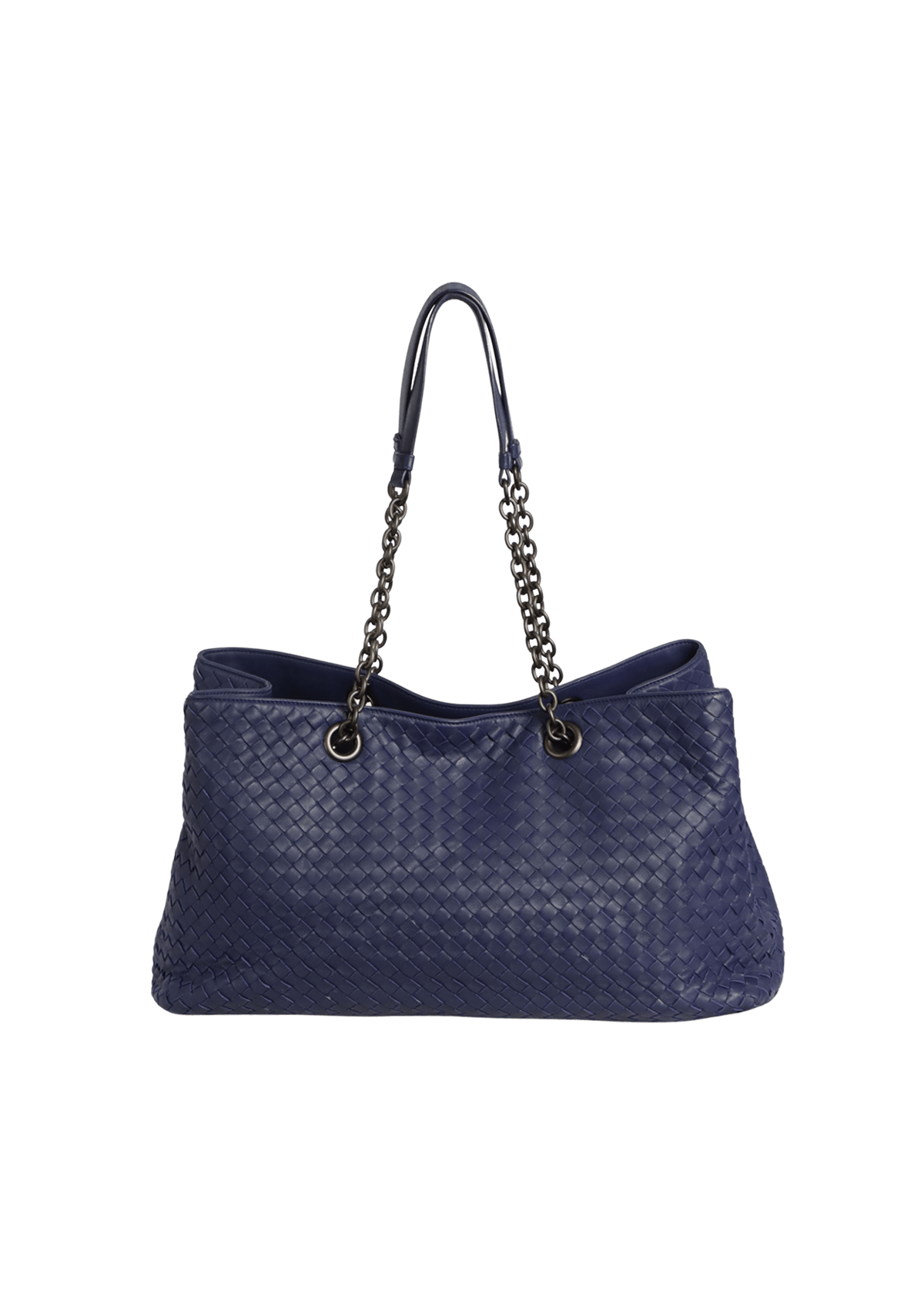 BOLSA BOTTEGA VENETA INTRECCIATO DOUBLE CHAIN TOTE AZUL ORIGINAL