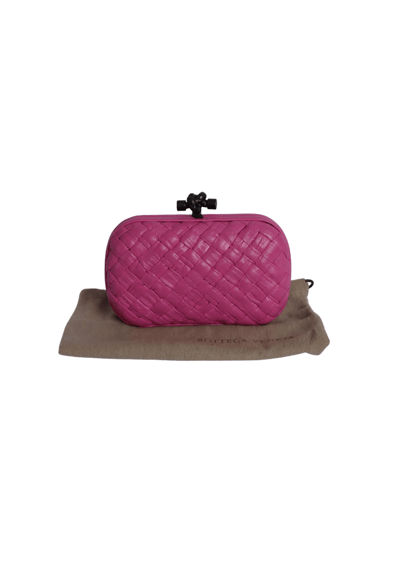 INTRECCIATO LEATHER KNOT CLUTCH