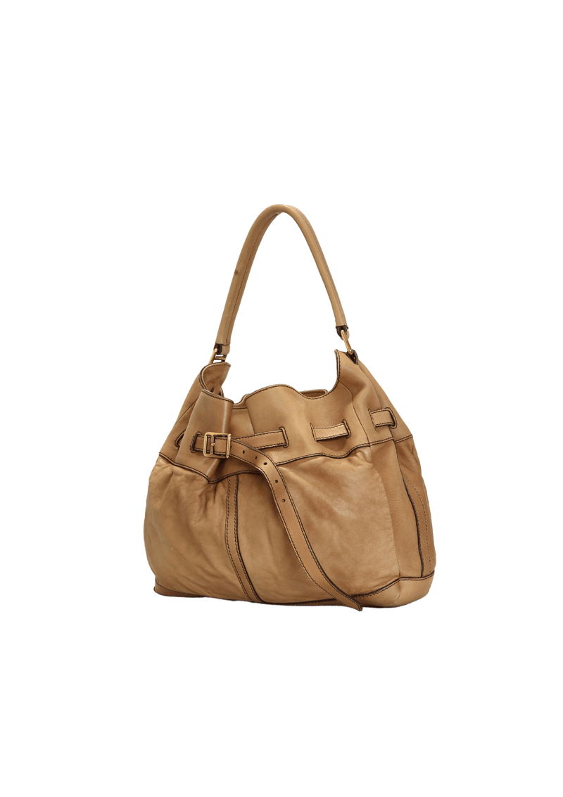 BOLSA BURBERRY EASTON BELTED HOBO BEGE ORIGINAL Gringa