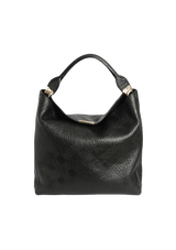 EMBOSSED LEATHER CHECK HOBO BAG