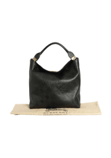 EMBOSSED LEATHER CHECK HOBO BAG