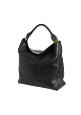 EMBOSSED LEATHER CHECK HOBO BAG