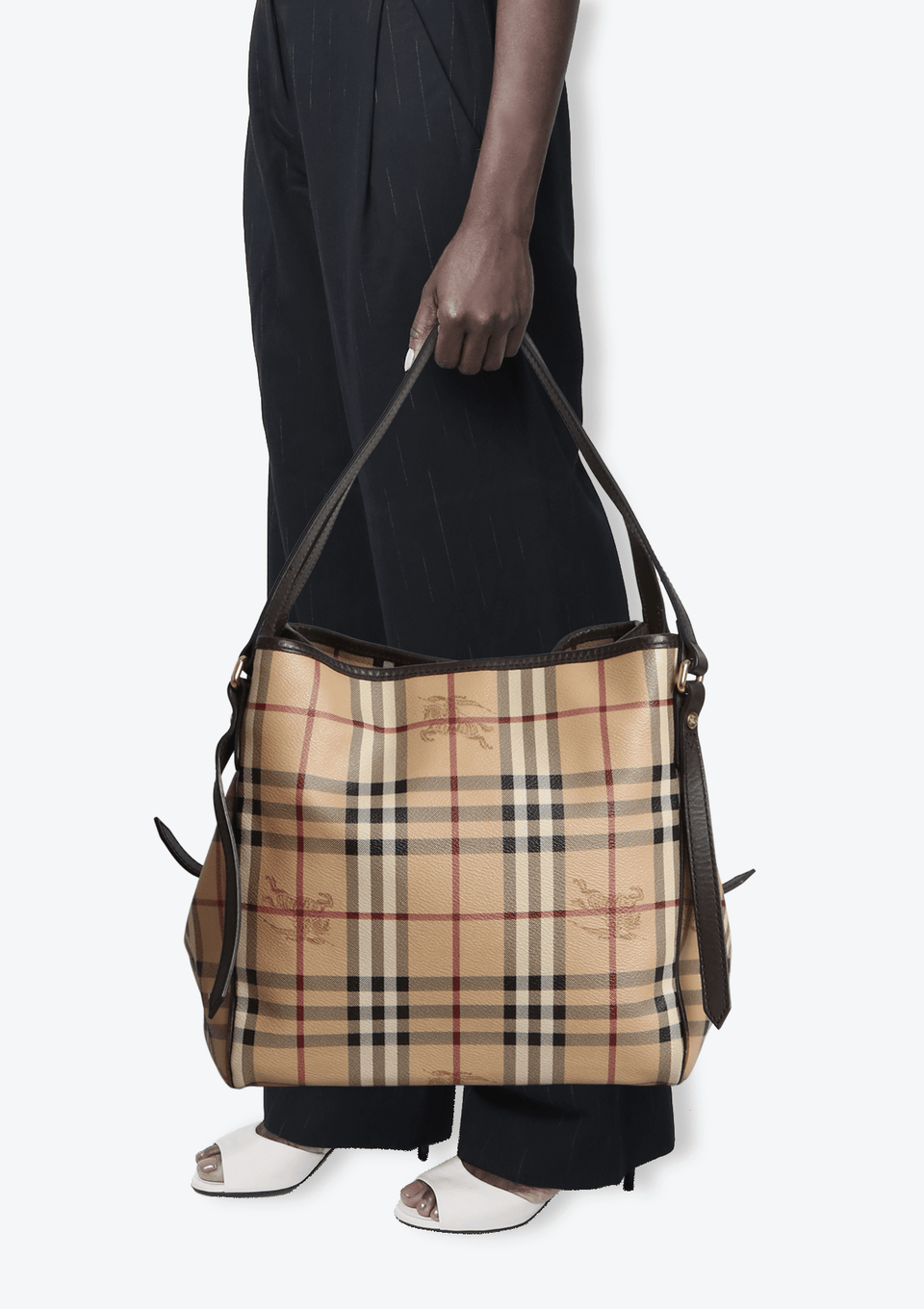 BOLSA BURBERRY HAYMARKET CHECK CANTERBURY MARROM ORIGINAL – Gringa