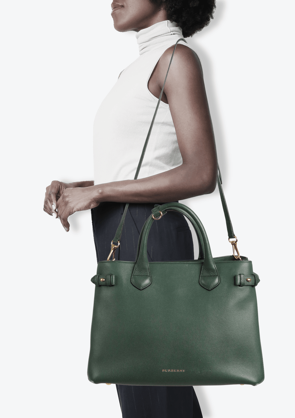 BOLSA BURBERRY HOUSE CHECK TRIMMED BANNER VERDE ORIGINAL – Gringa