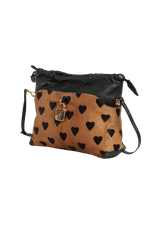 LITTLE CRUSH HEART PONY HAIR BAG