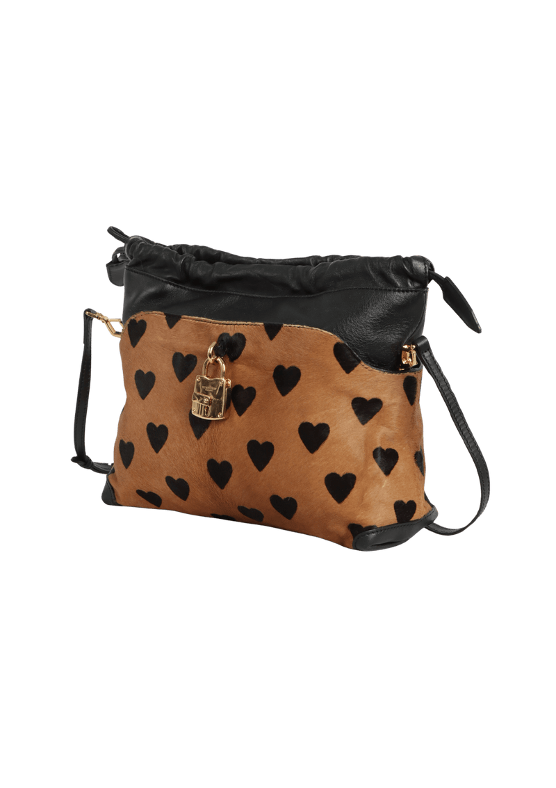 LITTLE CRUSH HEART PONY HAIR BAG