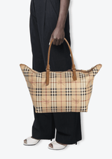 MEDIUM HAYMARKET CHECK TOTE