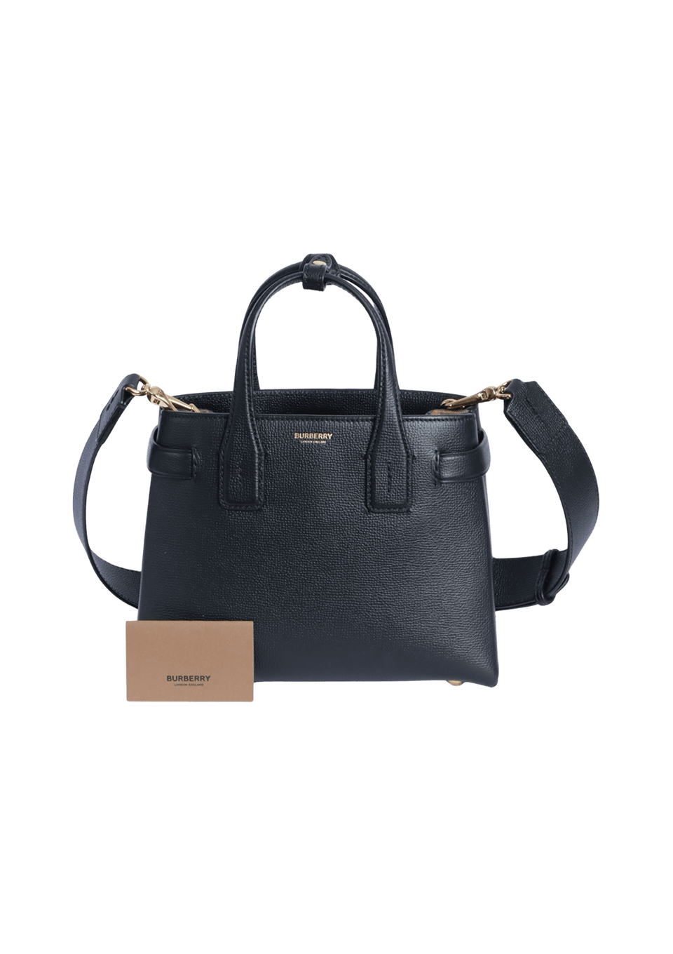 BOLSA BURBERRY SMALL HOUSE CHECK-TRIMMED BANNER PRETO ORIGINAL