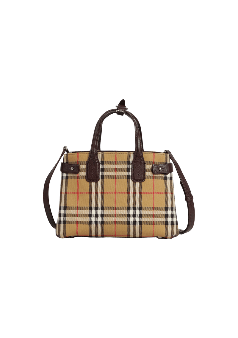 SMALL VINTAGE CHECK BANNER TOTE